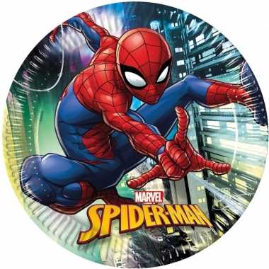 16x marvel spiderman themafeest bordjes 23 cm