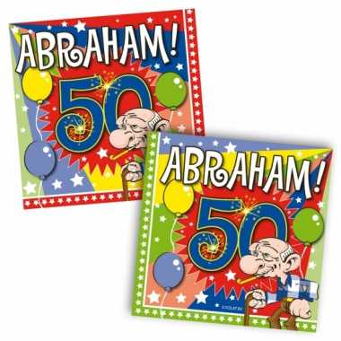 40x 50 jaar abraham leeftijd feest servetten 25 x 25 cm