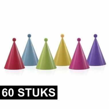 60x feesthoedjes met pompoms