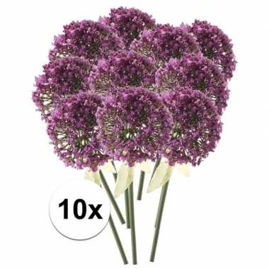 10x roze/paarse sierui kunstbloemen 70 cm