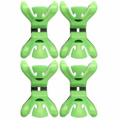 12x slingers/decoratie ophangen slingerklemmen groen