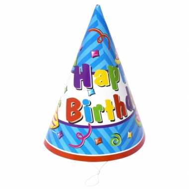 12x stuks voordelige happy birthday hoedjes