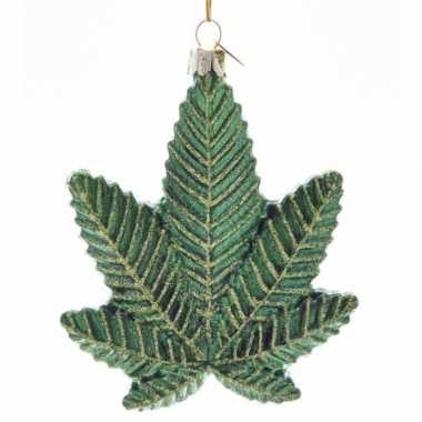 1x deco hanger figuurtjes wiet/cannabis blad 10 cm