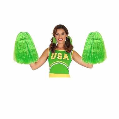 2 stuks groene pompom 33 cm