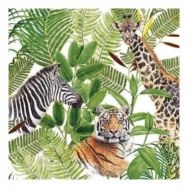 20x safari / jungle thema servetten 33 x 33 cm