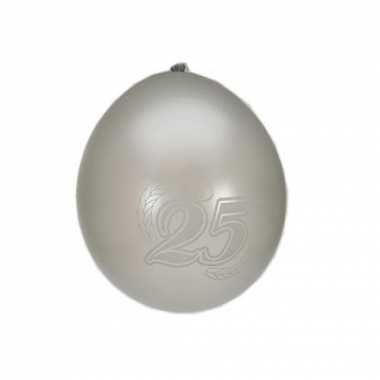 25 jarige thema ballonnen in het zilver 16x stuks