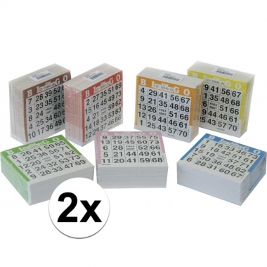 2x bingo kaarten 1-75 gekleurd