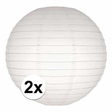 2x lampionnen 25 cm wit