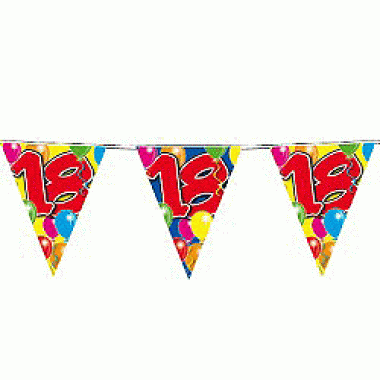 3x vlaggetjes lijn 18 jaar 10 meter