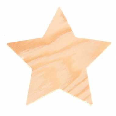 4 stuks houten hobby ster 8 cm