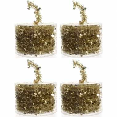4x gouden sterren lametta guirlandes 700 cm