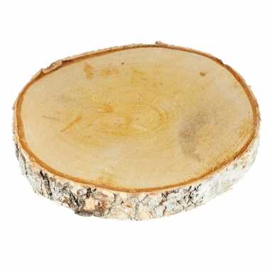 4x houten boomstam onderzetters schijven 16 cm