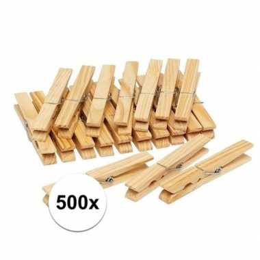 500x houten wasknijpers / knijpers
