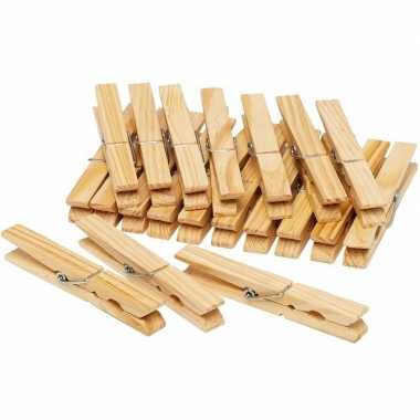 60x houten wasknijpers