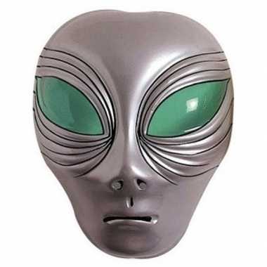 Alien verkleed masker zilver voor volwassenen