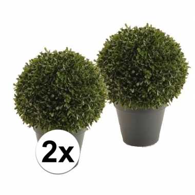 Boxwood ball kunstplanten 35 cm 2 stuks