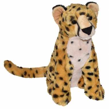 Feest cheetahs speelgoed artikelen panter knuffelbeest bruin 35 cm