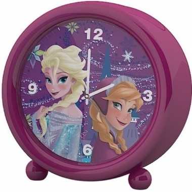 Disney frozen kinder wekker/klokje roze 11,5 x 12 cm