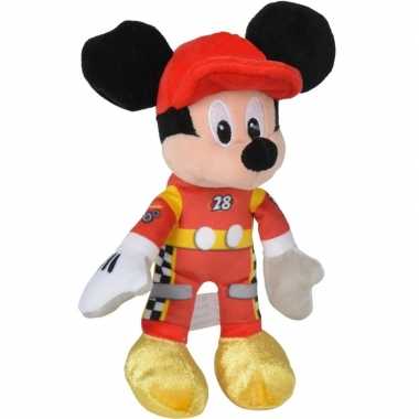 Disney pluche mickey mouse auto race knuffel 21 cm