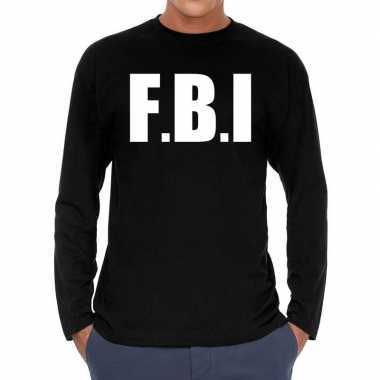 F.b.i. long sleeve t-shirt zwart voor heren