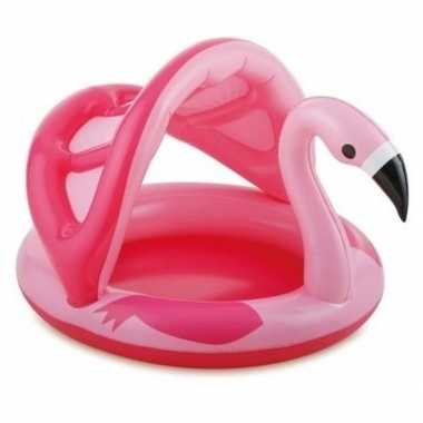 Flamingo zwembad met dakje opblaasbaar 103 cm baby/kinderen