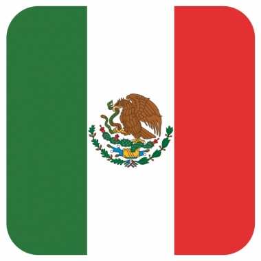 Glas viltjes met mexicaanse vlag 15 st