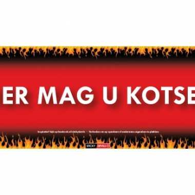 Hier mag u kotsen sticky devil sticker