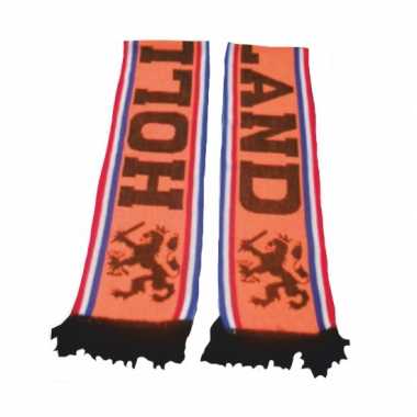 Holland voetbalsupporters sjaal oranje enkel gedrukt