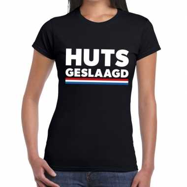 Huts geslaagd t-shirt zwart dames
