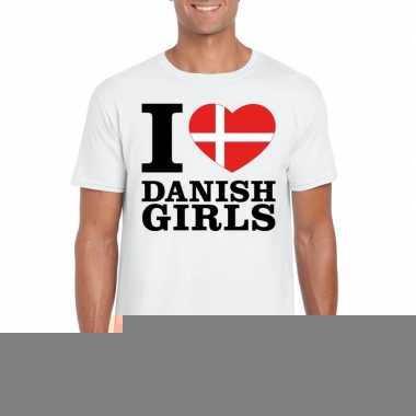 I love danish girls t-shirt wit heren