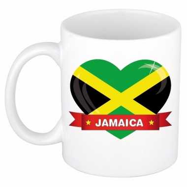 Jamaicaanse vlag hartje theebeker 300 ml