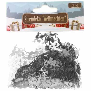 Kerst deco confetti zilveren engeltjes glimmend 15 gram