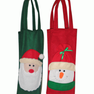 Kerst kado tassen voor flessen 2x