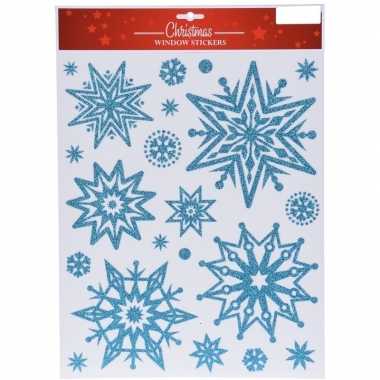 Kerst raamstickers/raamdecoratie sneeuwvlok plaatjes 30 x 40 cm