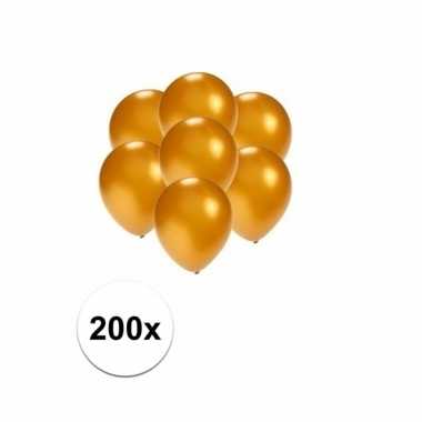 Kleine ballonnen goud metallic 200 stuks