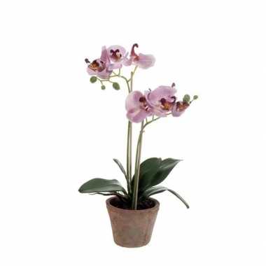 Kunstbloem orchidee paars 42 cm