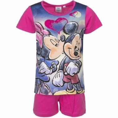 Minnie mouse korte pyjama roze
