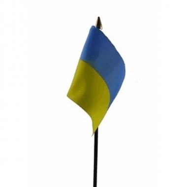 Oekraine vlaggetje met stokje