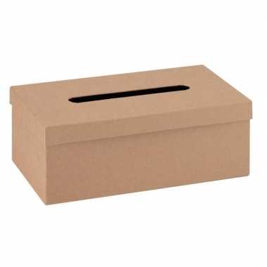 Feest onbewerkte kartonnen tissuebox 25 cm