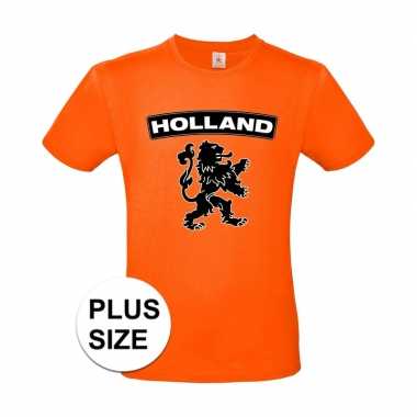 Oranje holland shirt met zwarte leeuw grote maten shirt heren