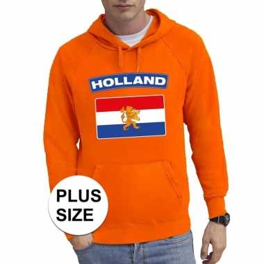 Oranje holland vlag grote maten sweater / trui heren