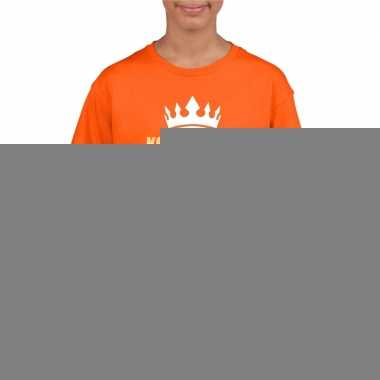 Oranje koningsdag met een kroon shirt kinderen
