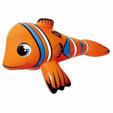 Oranje opblaasbare clown vis dieren ride-on 147cm