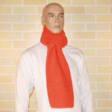 Oranje sjaal van fleece materiaal