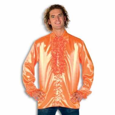 Overhemd oranje met rouches heren