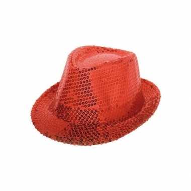 Party hoedje met rode pailletten