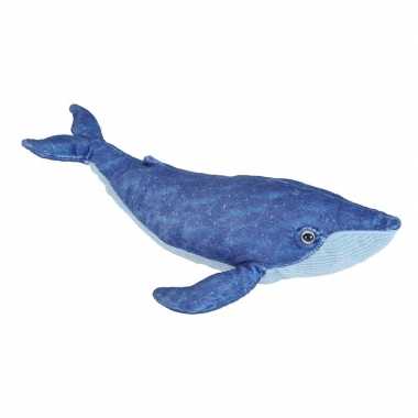 Pluche blauwe walvis knuffel 30 cm