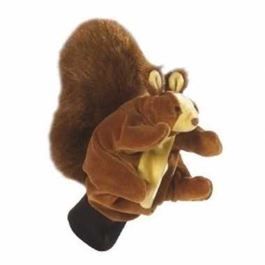 Pluche handpop eekhoorn 22 cm