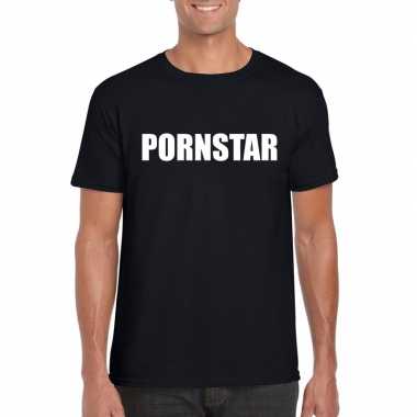 Pornstar tekst t-shirt zwart heren