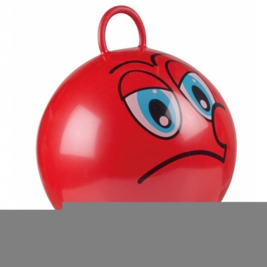 Rode skippybal met gezicht 45cm